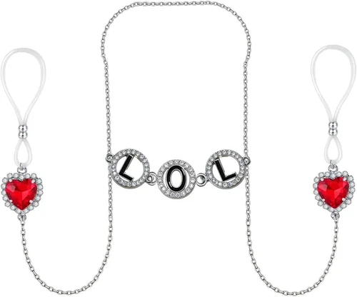 Vista 10 de Faux Body Piercing Jewelry Heart Non Piercing Nipple Chain 10