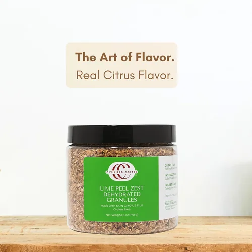Vista 8 de Civilized Coffee Gránulos de ralladura de lima, 6 oz Cáscara de lima real, hornear y cocinar, sabor cítrico brillante, no requiere preparación