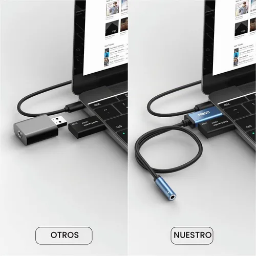 Vista 6 de MillSO Adaptador de conector de audio USB a 0.1 in Tarjeta de sonido