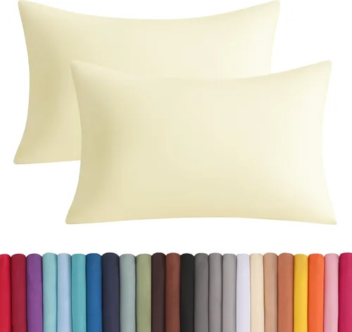 Vista 16 de BEDSUM Juego de 2 fundas de almohada de microfibra estándar suaves, resistentes a las arrugas y de fácil cuidado con cierre de sobre para niños, 20