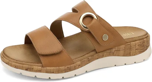 Vista 11 de UBFEN Sandalias de cuña baja para mujer, cómodas sandalias para caminar con soporte de arco y correa ajustable para salidas casuales y uso durante