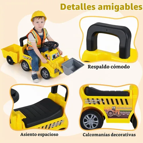 Vista 8 de OLAKIDS - Excavadora 3 en 1 con cubo ajustable