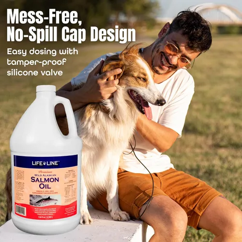 Vista 5 de Life Line - Aceite de salmón salvaje de Alaska para perros y gatos Suplemento de aceite de pescado omega-3 para la salud de la piel, pelaje