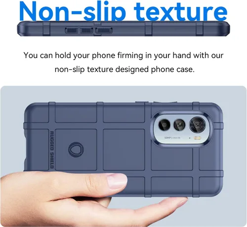 Vista 4 de Funda delgada para Motorola Edge 2022, resistente funda delgada con protección de lente de cámara de grado militar a prueba de golpes, probada