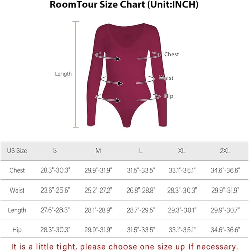 Vista 2 de RoomTour Body de manga larga con cuello cuadrado para mujer
