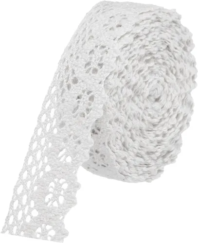 Vista 6 de MECCANIXITY Cinta de encaje de 10 yardas y 1 pulgada de algodón para manualidades, envoltorios de regalo, diademas, boda, color beige, estilo 11