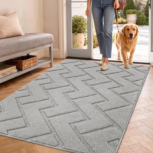Vista 36 de hicorfe Tapete para puerta delantera para entrada exterior, 20 x 31.5 pulgadas, absorbente, resistente a la suciedad, tapetes de bienvenida