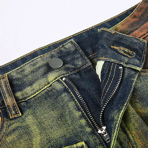 Vista 4 de DINGANG Falda pantalón de mezclilla para mujer para regreso a casa, pantalones cortos deshilachados de cintura alta, pantalones cortos de carga Y2K