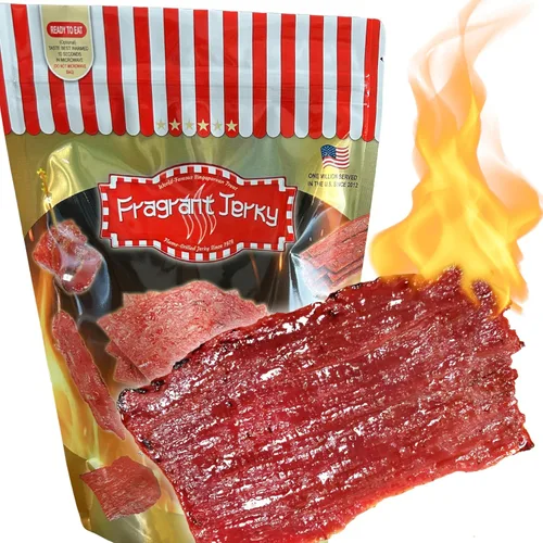 Vista 9 de Paquete variado #5 Singapore Beef Jerky, a la parrilla al fuego, enviado el mismo día (12 onzas en total) – incluye carne de res sabor original