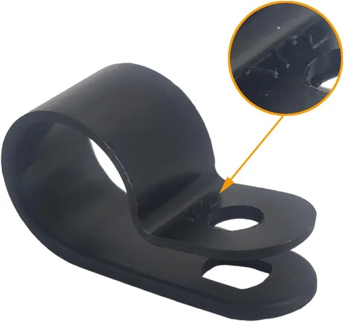 Vista 3 de 100 Uds Abrazadera De Cable 1/2 "R-Tipo Clip De Cable Abrazadera De Alambre Clips De Sujetadores De Cable De Nylon Para La Gestión De Cables - Negro