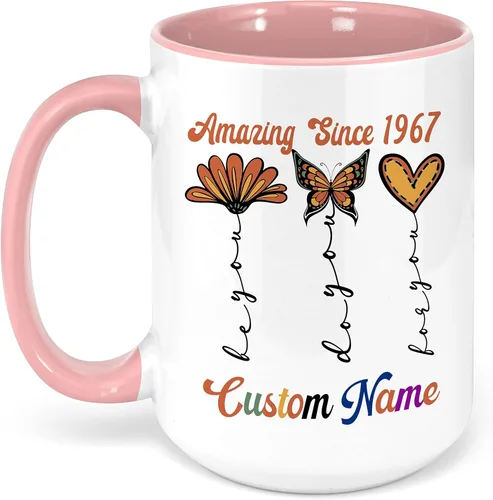 Vista 7 de Regalo personalizado de cumpleaños 48 para ella, mujeres, mamá, hermana, mejor amiga, abuela, taza de mariposa con nombre personalizado, taza