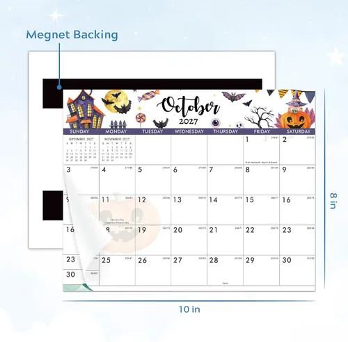 Vista 2 de Calendario magnético 2027, calendario de pared 2027, 8 x 10 pulgadas