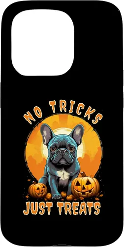 Vista 14 de iPhone 16 No Tricks Just Treats French Bulldog Halloween Frenchie Case