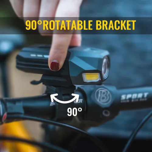 Vista 4 de Easymaxx Juego de luces para bicicleta, luces recargables para bicicleta delantera y trasera, potente faro de bicicleta impermeable, fácil