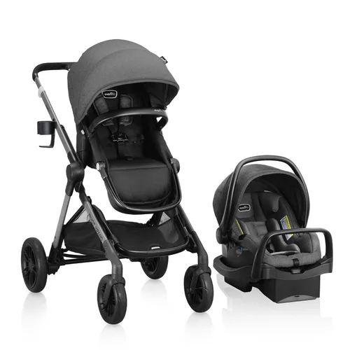 Vista 18 de Sistema de transporte modular Evenflo Pivot Xpand con asiento de coche para bebé LiteMax (Negro Ayrshire)