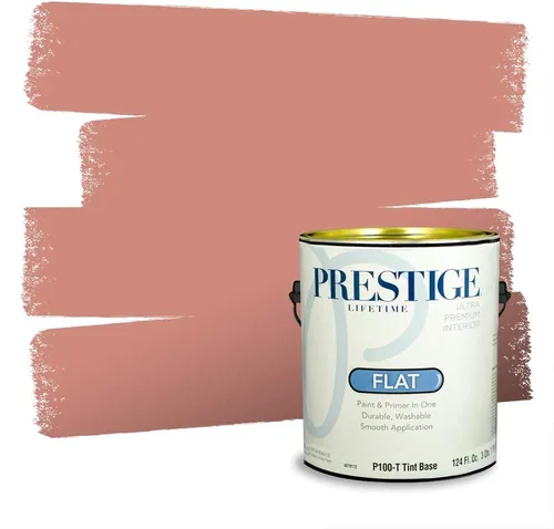 Vista 110 de Prestige Paints Pintura exterior e imprimación en uno, 1 galón, plano, coincidencia comparable de Valspar* Amber Rose*