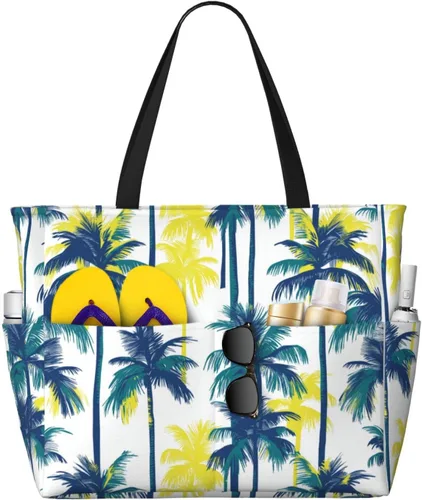 Vista 23 de Bolsa de playa para mujer, bolsa de playa impermeable y a prueba de arena con bolsa húmeda, bolsa de viaje grande para viajes de fin de semana