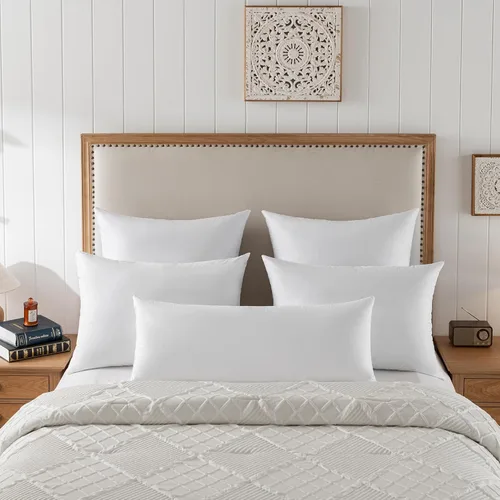 Vista 2 de basic home 28x28 Euro Throw Pillow Insert-Down Almohada de plumas Inserto-Tela de algodón Blanco-1 pieza