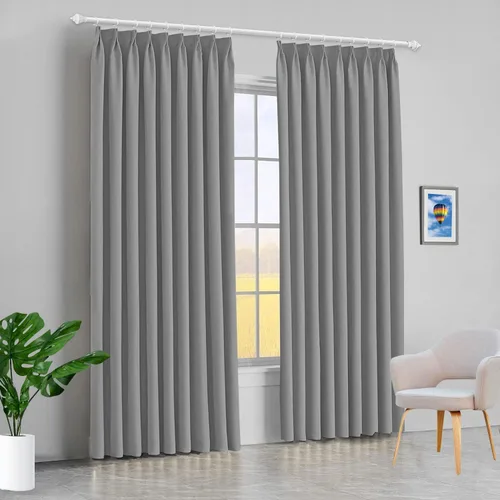 Vista 25 de Mamu Thread Collection Double Pinch Pleates Polyster Blended Blackout Curtain Panel & Drapes- Wine Solid, 42 Inch by 45 Inch- 2 Panel- (21+21) Wide