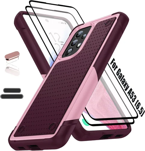 Vista 9 de Funda resistente para Samsung Galaxy A53 (5G) de 6.5 pulgadas, 4 esquinas con bolsas de aire [protección contra caídas de 12 pies], agarre