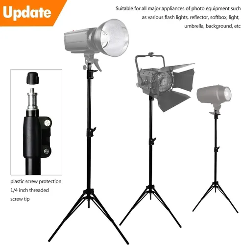 Vista 4 de Phone Tripod Stand 7 Feet Adjustable,Phone Holder Included, Foldable Legs