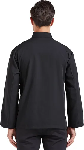 Vista 2 de Nanxson Chaqueta de chef unisex de manga corta/larga Manga larga negra.