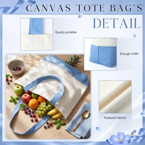 Vista 4 de Silkfly Paquete de 20 bolsas de lona grandes de 18.5 x 15 pulgadas, bolsas de lona reutilizables para sublimación a granel, bolsas de algodón