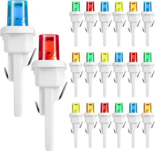 Vista 22 de Honoson 48 bombillas LED de invierno de 0.197 pulgadas de repuesto, gran angular, bombillas LED de invierno, cadena de repuesto, guirnalda de luces