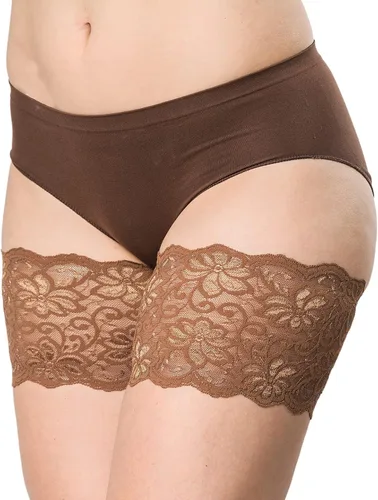 Vista 8 de Bandelettes Bandas elásticas patentadas originales para muslos antirozaduras Jazmín beige