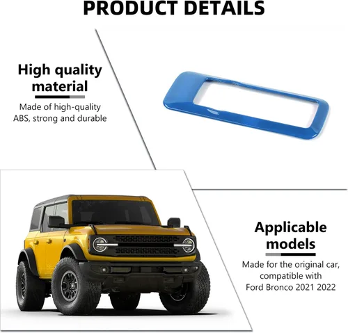 Vista 3 de RAZPOY Cubierta de botón del interruptor de faros para accesorios Ford Bronco 2021-2025 Azul