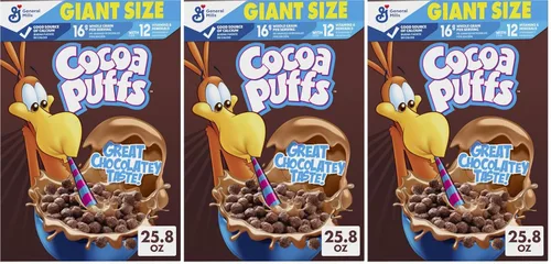 Vista 18 de Cocoa Puffs, Cereal de desayuno con chocolate, hecho con grano entero, 10.4