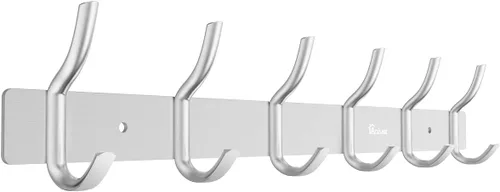 Vista 7 de Percha Percha Perchero 6 Ganchos Heavy Duty Ropa Sombrero Holder Aleación Aluminio Negro