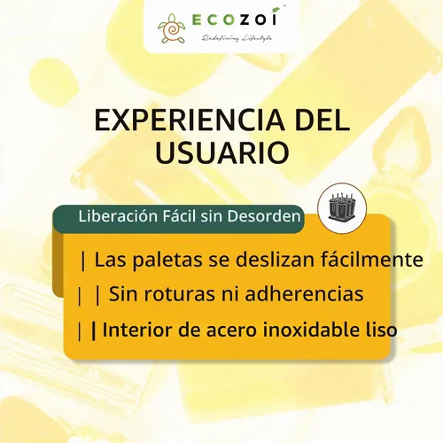 Vista 8 de Ecozoi Moldes de paletas de acero inoxidable – Juego de paletas de metal reutilizables con 6 moldes, 6 varillas, 12 sellos de silicona y cepillo