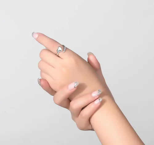 Vista 2 de Anillo inspirador de plata de ley 925, diseño de alas de ángel, personalidad, motivación, regalo para adolescentes, niñas, mujeres hijas