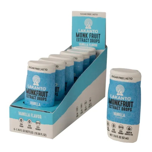 Vista 13 de Lakanto Monk Fruit Extract Drops, caramelo, edulcorante sin azúcar, 1.76