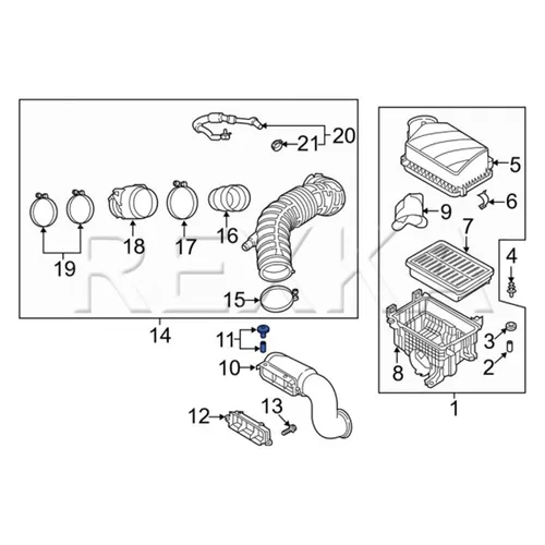 Vista 5 de Rexka 20 piezas de parachoques de capó protector de visión de entrada tipo empuje clip para Hyundai Kia 86155-2H100 Accent, Azera, Elantra, Tucson