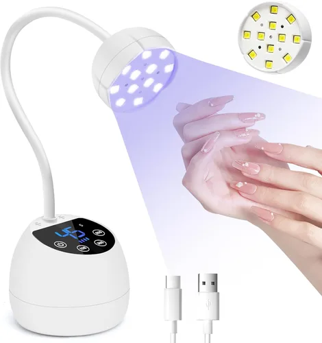 Vista 11 de CGBE Lámpara de uñas LED UV, mini lámpara de uñas de curación flash Rosa