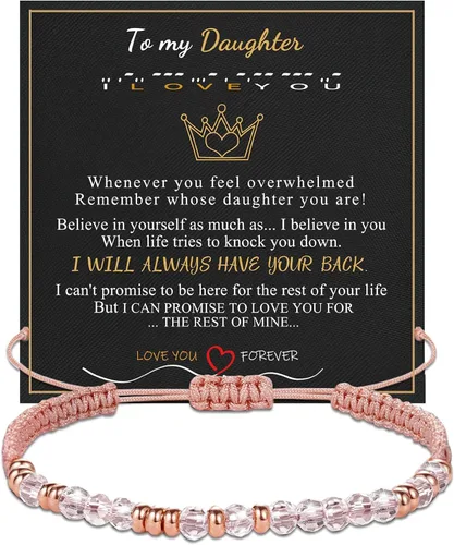 Vista 8 de Ideas de regalo para adolescentes y niños: Pulsera de código morse con texto en inglés "I LOVE YOU" para hijo - Ajustable, hecha a mano, rellenos