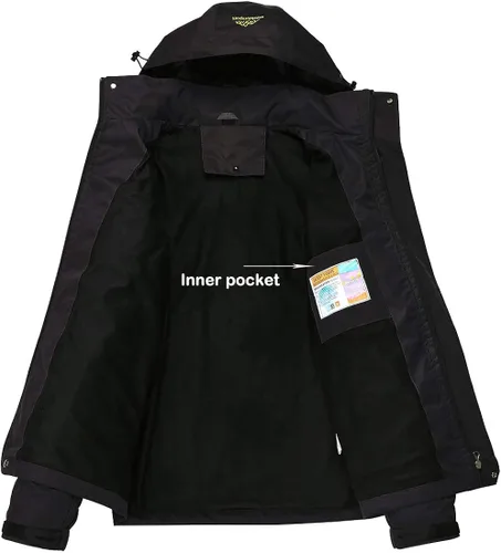 Vista 4 de JOGERBRO Chaqueta impermeable para hombre con capucha para senderismo pesca resistente al viento