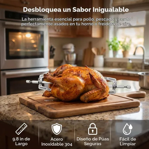 Vista 8 de DOITOOL - Tenedor de acero inoxidable para freidora de aire, piezas de repuesto para accesorios de freidora de aire, tenedor de pollo asado, carne