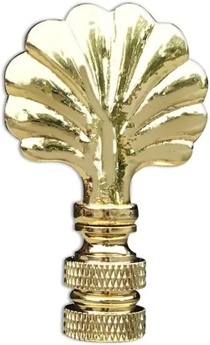 Vista 6 de Royal Designs, Inc. F-5018PB-2 Seashell Lamp Finial para la pantalla de la lámpara, latón pulido