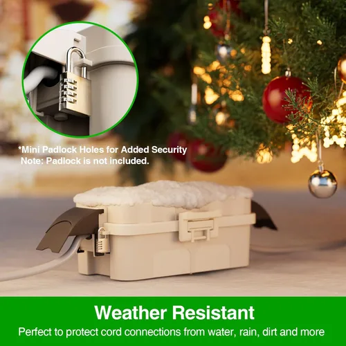 Vista 7 de IP55 Pequeña caja eléctrica al aire libre impermeable, para regleta Inner 5.9 x 3.2 x 1.8inch, Extension Cord Cover with Detachable Awning Covers