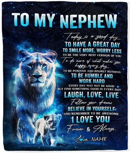 Vista 9 de Manta personalizada con texto en inglés «To My Nephew from Aunt Uncle Auntie I Love You Hugs» (texto en inglés) con texto en inglés «To My Nephew»