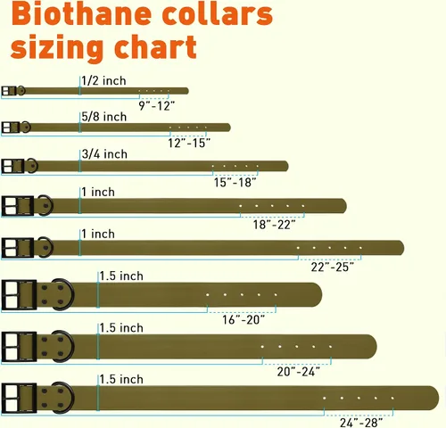 Vista 138 de Dogline Biothane - Collar impermeable para perro con hebilla de liberación rápida, resistente cincha de nailon recubierta con resistente y a prueba