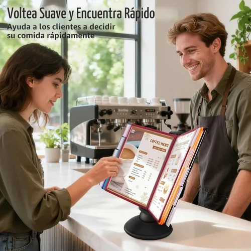 Vista 7 de Antner Sistema de referencia y visualización de escritorio de 10 bolsillos con base ajustable de 360°, organizador de referencia de escritorio