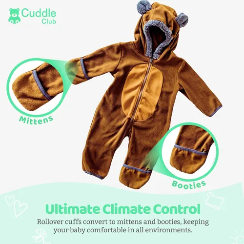 Vista 106 de Enterizo de vellón para bebé, rómper de una sola pieza con capucha para niños, ropa para exteriores, chaqueta infantil