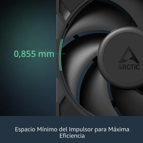 Vista 7 de ARCTIC P12 Pro PST - Potente Ventilador Premium, Ventilador PWM de 120 mm con Splitter de Cable Y, 600-3000 RPM, 0 RPM <5% PWM, Rodamiento de Fluido