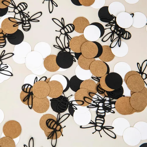 Vista 3 de Confeti de abejorro - Decoraciones de fiesta temática de abejas para baby shower, cumpleaños (200 unidades)