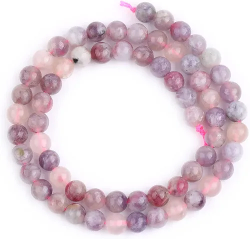 Vista 121 de GEM-Inside Cuentas Sueltas de Piedras Preciosas de Ágata Azul Bandeada Natural de 6mm Cuentas Redondas de Piedra de Energía para Hacer Joyas 15