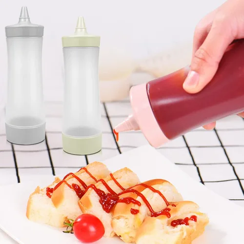 Vista 7 de DOERDO - 3 botellas de plástico para salsa, condimentos, ensalada, aderezo, salsa de tomate, aceite de oliva, barbacoa, 12 onzas con tapa